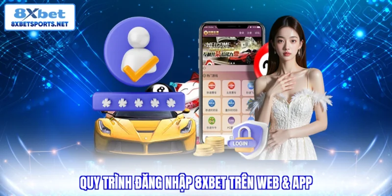 Quy trình đăng nhập 8XBET trên web & app